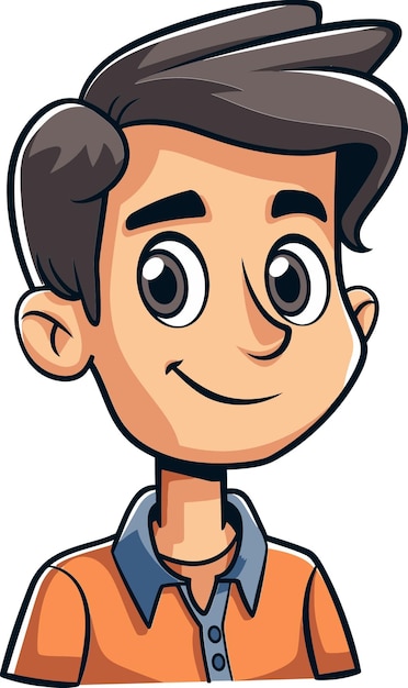 ein Cartoon-Mann mit einem Lächeln auf dem Gesicht