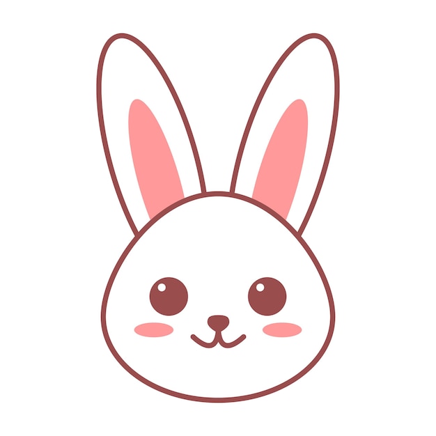 Vektor ein cartoon niedliches kaninchen gesicht vektor icon