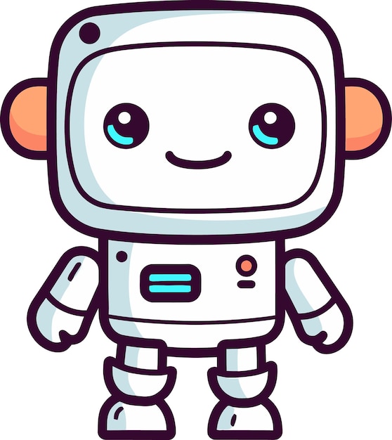 ein Cartoon-Roboter mit einem traurigen Gesicht und Augen