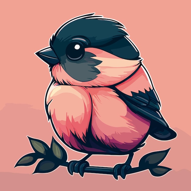 Vektor ein cartoon-vogel mit rosa hintergrund und schwarzen und weißen federn