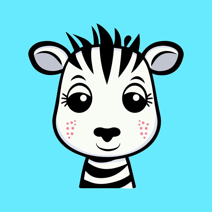 Vektor ein cartoon-zebra mit schwarzen und weißen streifen.