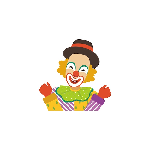 Vektor ein clown mit einem clowngesicht und einem weißen hintergrund