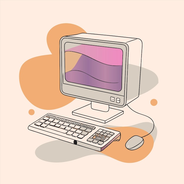 ein Computer mit einer lila Abdeckung und einem rosa und lila Hintergrund