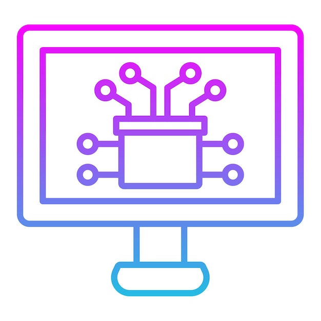 ein Computermonitor mit blauem und rosa Hintergrund mit einem blau-rosa Design