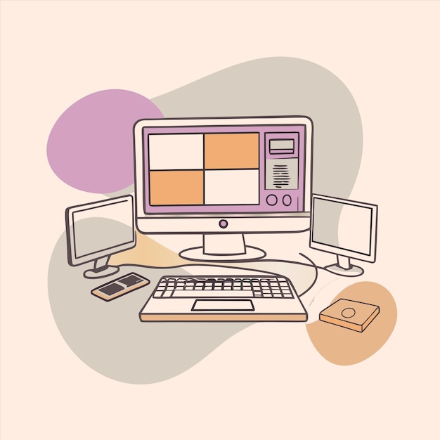 ein Computermonitor mit dem Wort "Apfel" darauf
