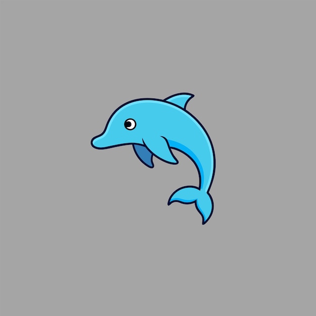 ein Delfin mit einem blauen Schwanz, auf dem steht: Delfin