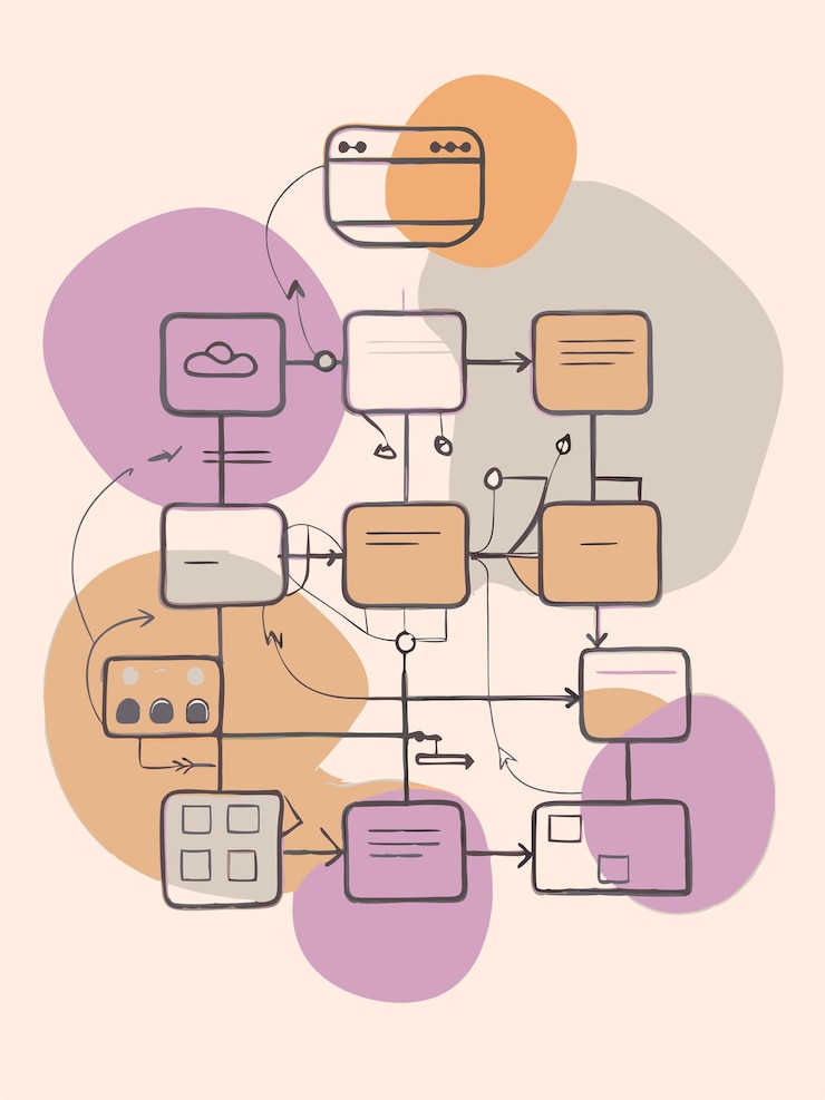 Vektor ein diagramm eines computers mit einem diagram eines diagramms mit der bezeichnung smart