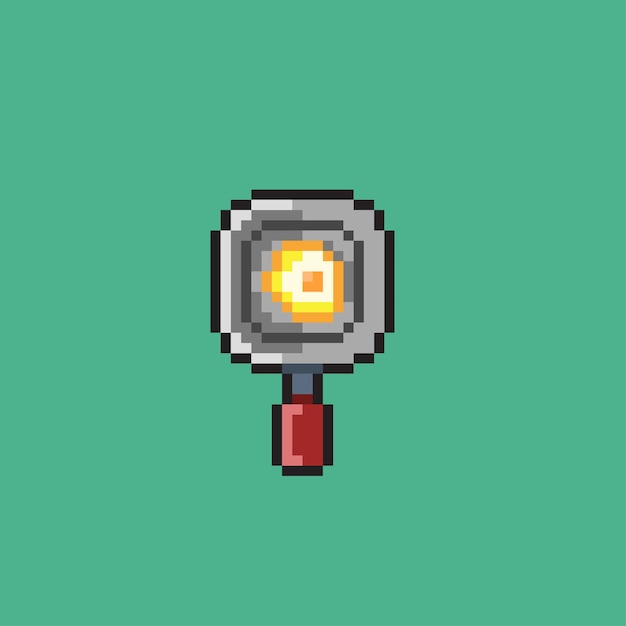 ein Ei in der Pfanne im Pixel-Art-Stil