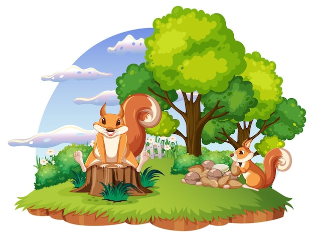 Ein Eichhörnchen auf der Insel