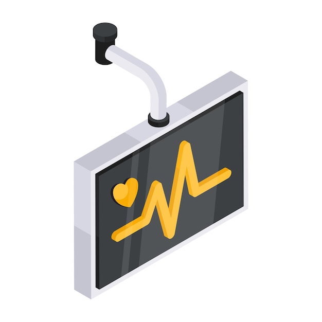 Ein einzigartiges Design-Symbol eines EKG-Monitors