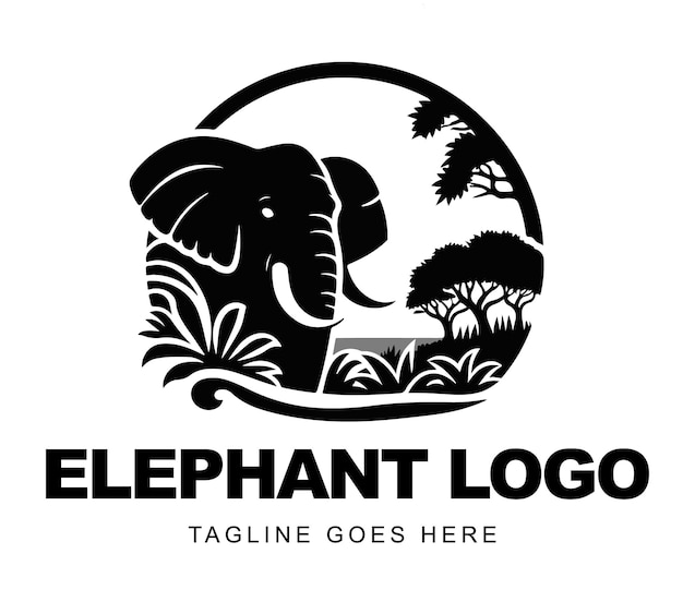 Vektor ein elefanten-logo mit der aufschrift elefant-logo