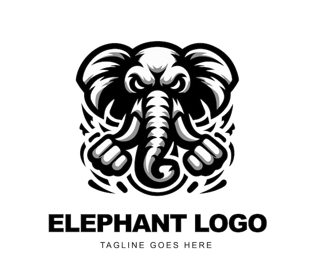 Vektor ein elefanten-logo mit der aufschrift elefant-logo