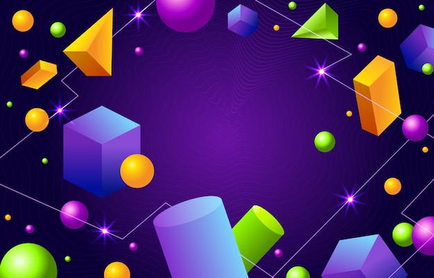 ein farbenfroher Hintergrund mit geometrischen Formen und Punkten und einem Raum für Text