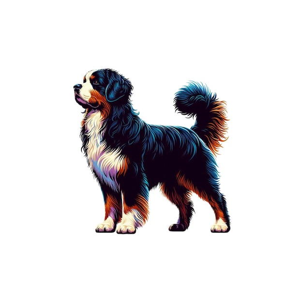 Ein farbenfroher Hunde-Silhouette-Vektor