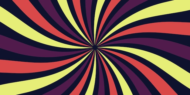 ein farbenfrohes abstraktes Spiralmuster mit gelbem Hintergrund