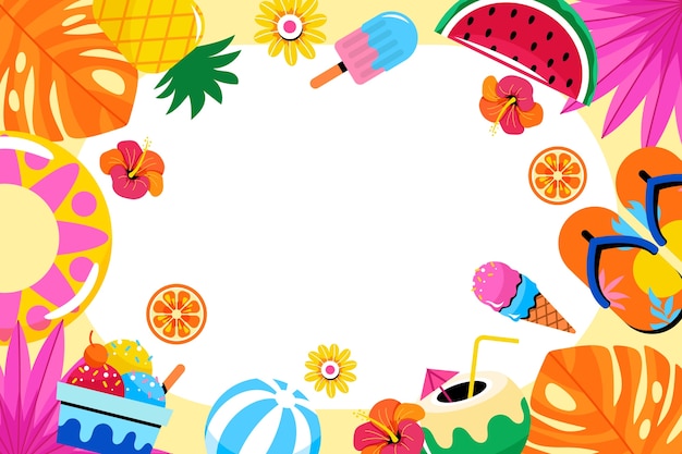 Ein farbenfrohes Sommerparadies: eine tropische Urlaubsszene