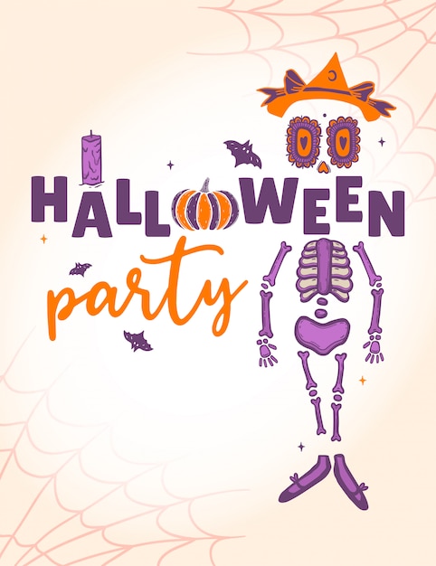 Ein festliches plakat für die halloween-party. banner für einen urlaub.