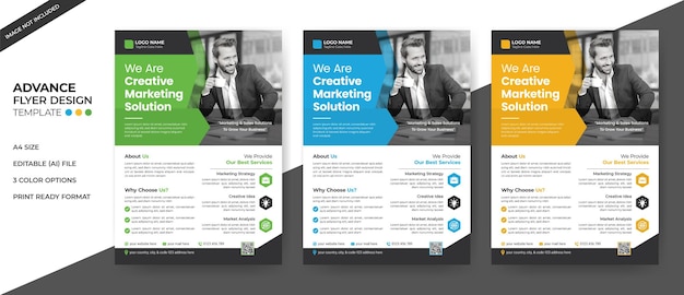 Ein Flyer für ein Unternehmen, auf dem steht: „Wir sind eine kreative Marketinglösung“.