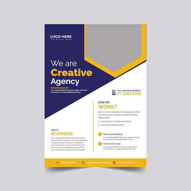 Ein Flyer für ein Unternehmen namens Kreativagentur.