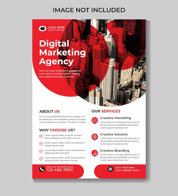 Vektor ein flyer für eine agentur für digitales marketing.