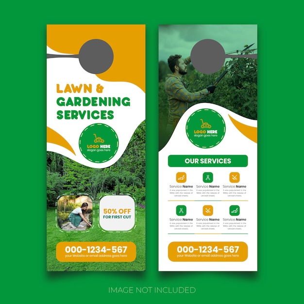 Vektor ein flyer für einen garten und gartendienstleistungen