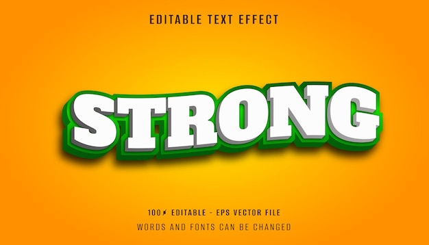Ein gelber Hintergrund mit dem Wort strong in grünen Buchstaben.