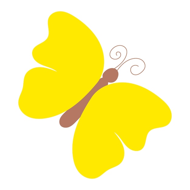 Ein gelber Schmetterling mit einem langen Schwanz