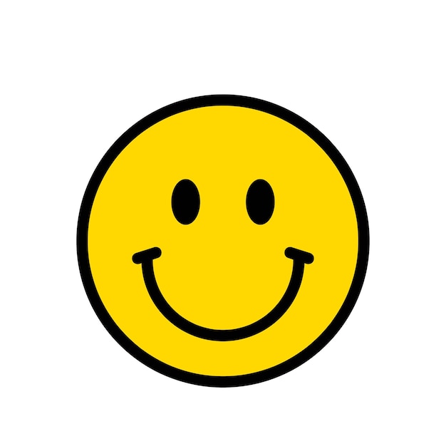 Ein gelbes Smiley-Gesicht mit schwarzen Augen und einer schwarzen Linie um die Mitte.