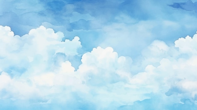 Ein gemälde von wolken und himmel mit der aufschrift „blau“ darauf.