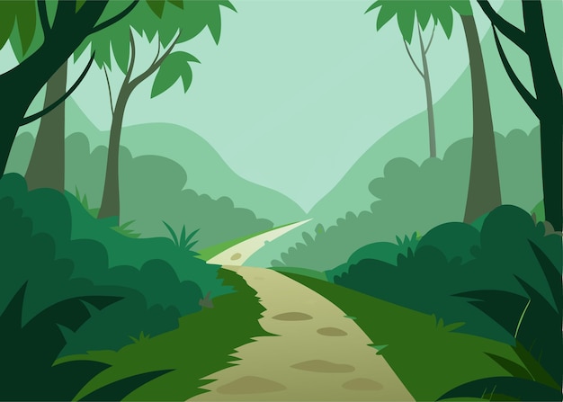 Ein gewundener Pfad durch einen üppig grünen Wald