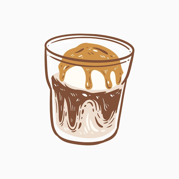 Ein Glas Affogato-Illustration