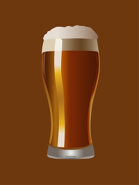 ein Glas Bier mit braunem Hintergrund