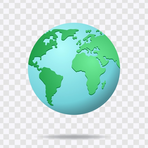 ein Globus mit einer Weltkarte auf einem weißen Hintergrund