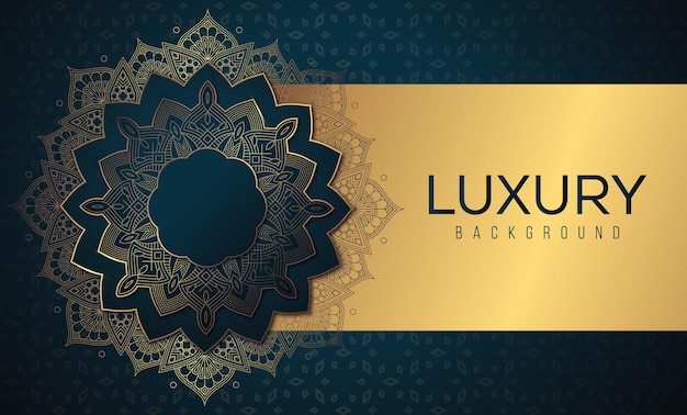 Vektor ein goldener und blauer hintergrund mit einem goldenen design, das luxus sagt.