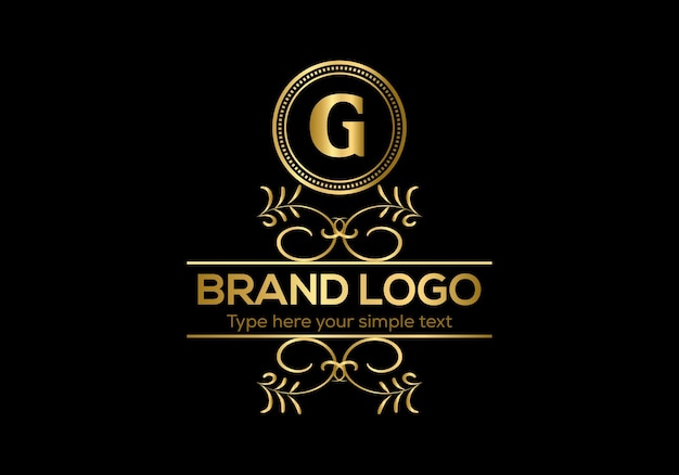 Vektor ein goldenes logo mit dem buchstaben g