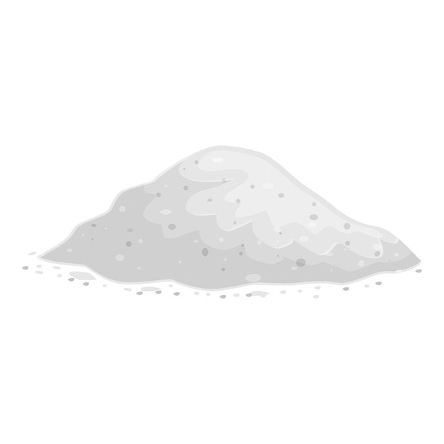 Ein großer Haufen grauer Sand liegt auf dem Boden