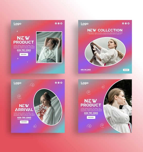 Ein großes Verkaufsbanner mit minimalistischer Vorlage für Fashion-Instagram-Postdesign