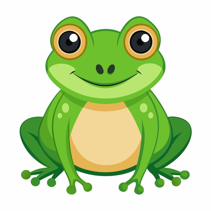 Vektor ein grüner vektorfrosch auf weißem hintergrund