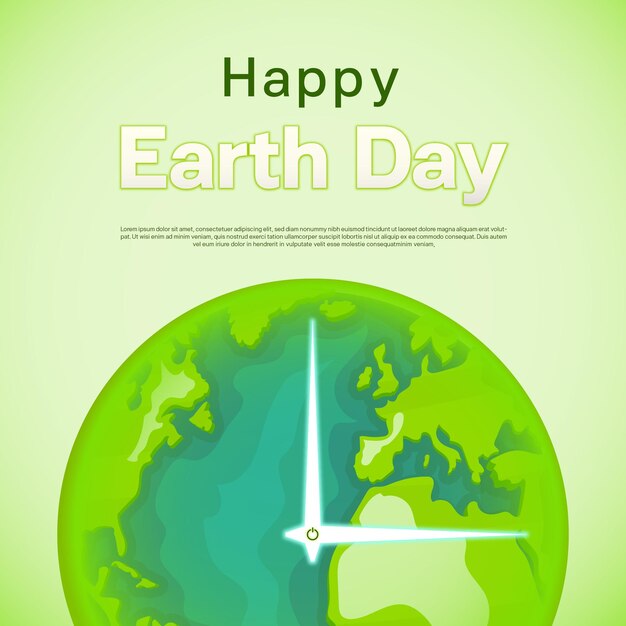 Ein grünes poster mit einem grünen earth earth day poster vorlage