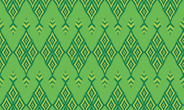 ein grünes und goldenes geometrisches Muster mit geometrischen Formen und Diamanten