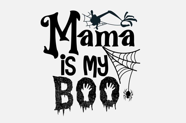 Vektor ein halloween-t - shirt, das mutter sagt, ist mein buh.