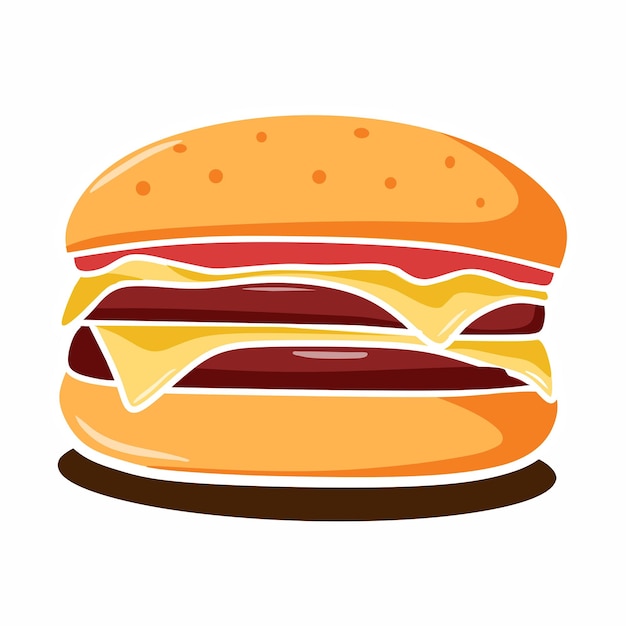Ein Hamburger mit Käse und Schinken darauf