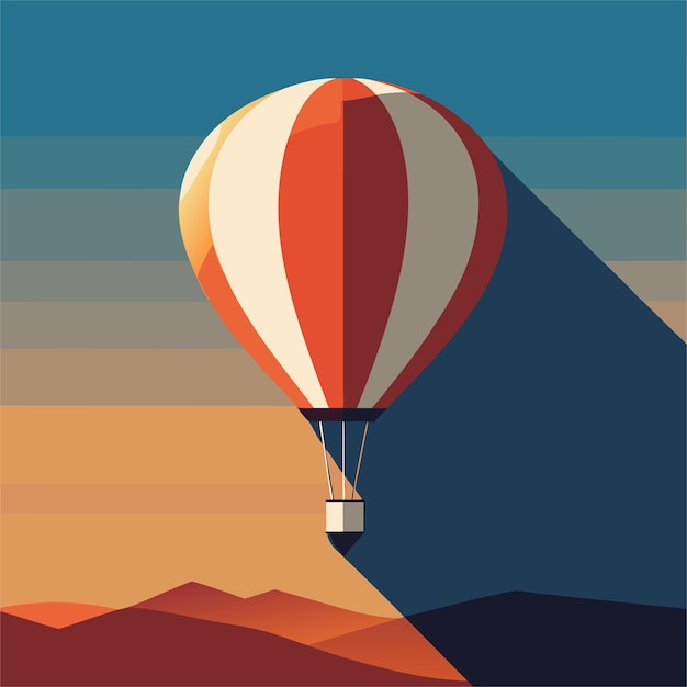 ein Heißluftballon mit einem Berg im Hintergrund