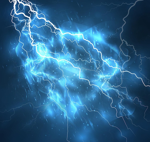 Ein heller Blitz im dunklen Himmel Vektorbild