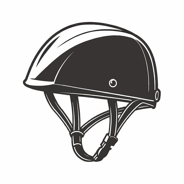 ein Helm mit einem weißen Streifen, auf dem steht: