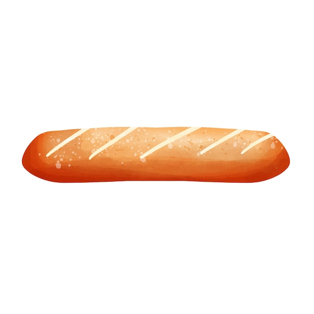 ein Hotdog auf einem weißen Hintergrund mit einer Zeichnung eines Buns mit den Worten Hotdog darauf