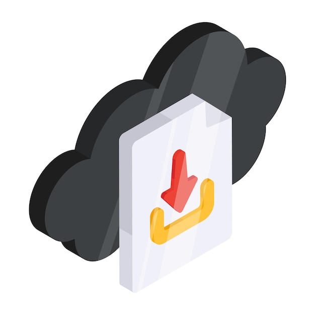 Ein Ikonentwurf des Cloud-Datei-Downloads
