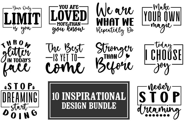 Vektor ein inspirierendes svg-design-bundle