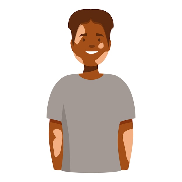 Ein junger Mann mit Vitiligo lächelt und verbreitet Körperpositivität