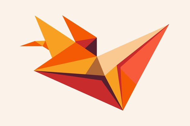 Vektor ein klassisches umschlag-symbol, das einem origami-vogel ähnelt und kommunikation und kreativität symbolisiert